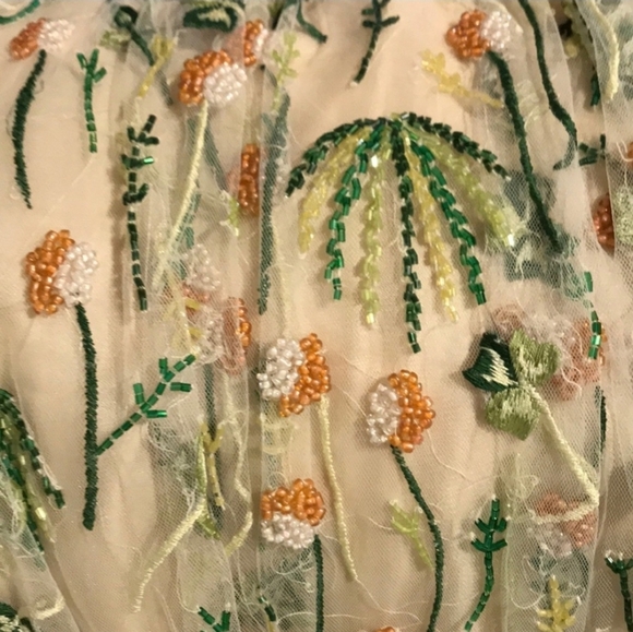 Tracy Reese Cream and Green Embroidered Dress MAKE AN OFFER 😉 💗 - Picture 12 of 12